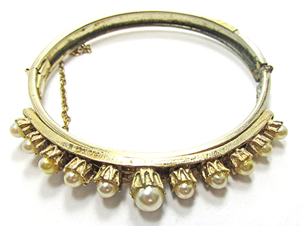 Vintage Jewelry 1950s Mid-Century Flawless Pearl Cuff Bracelet - Circumference