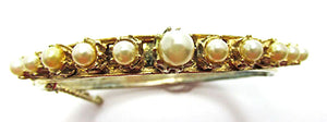 Vintage Jewelry 1950s Mid-Century Flawless Pearl Cuff Bracelet - Front