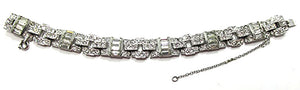 Exquisite Vintage Jewelry 1930s Art Deco Sparkling Diamante Bracelet - Front