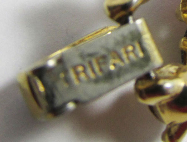 Trifari 1950s Mid-Century Floral Topaz and Citrine Diamante Bracelet - Signature