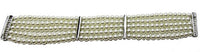 Vintage 1950s Five Strand Pearl and Clear Rhinestone Bracelet - Back - Thumbnail
