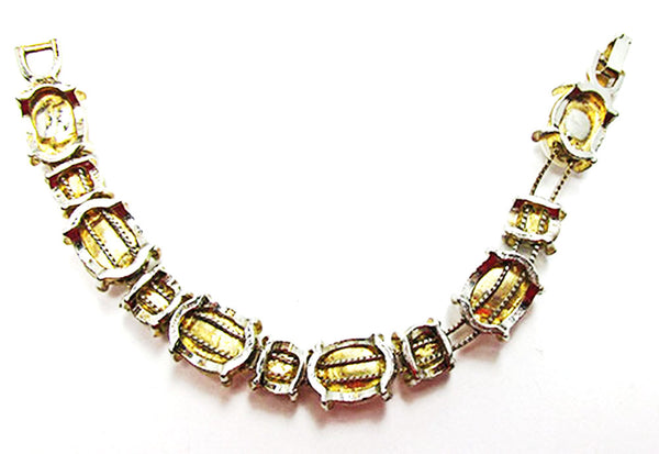 Vintage 1960s Mid-Century Distinctive Pearl and Onyx Slide Bracelet - Back