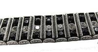 Leach & Miller 1920s Stunning Sterling Art Deco Rhinestone Bracelet - Close Up - Thumbnail