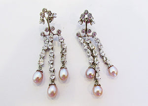 Vintage Retro Contemporary Style Glamorous Sterling Drop Earringss