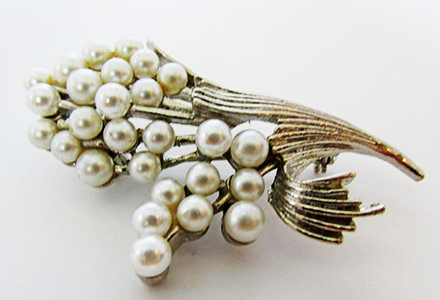 Vintage Designer Jewelry 1950s Art Mid-Century Floral Spray Pin - Front