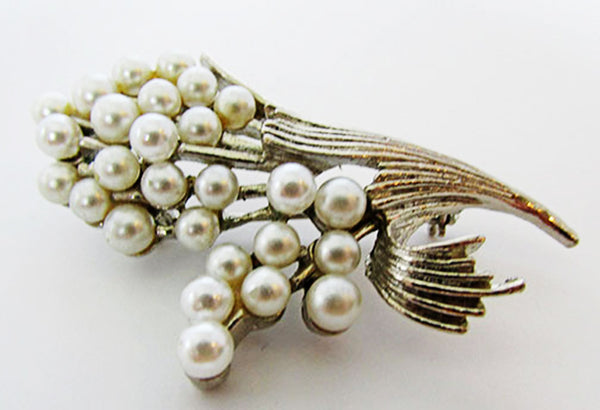Vintage Designer Jewelry 1950s Art Mid-Century Floral Spray Pin - Front