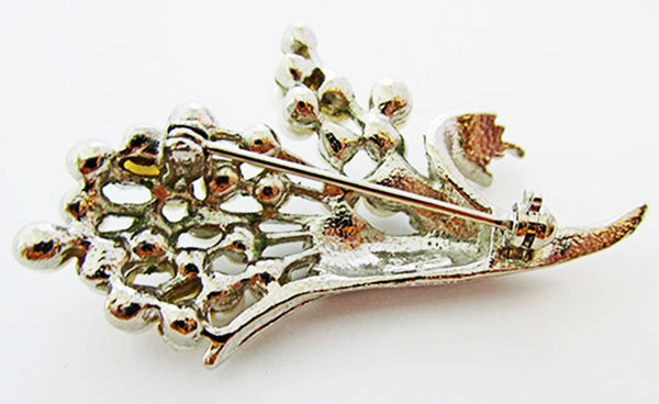 Vintage Designer Jewelry 1950s Art Mid-Century Floral Spray Pin - Back