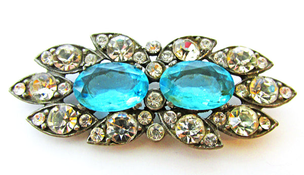 Jewelry Vintage 1930s Eye-Catching Art Deco Rhinestone Pin - Front
