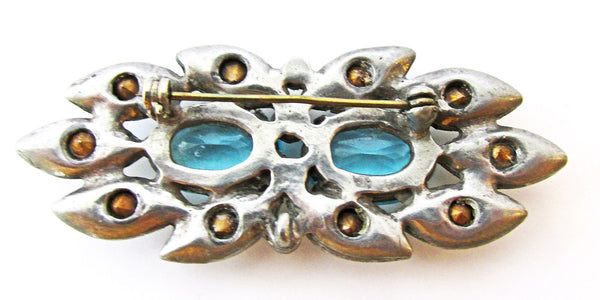 Jewelry Vintage 1930s Eye-Catching Art Deco Rhinestone Pin - Back