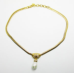 Vintage Christian Dior Necklace In Gold Tone  eBay