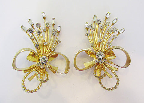 Sarah Coventry Vintage 1960s Statement Floral Bouquet Earrings