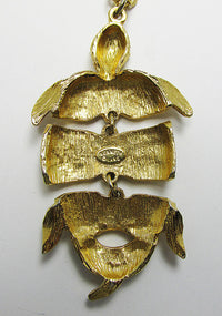 Kenneth J. Lane Vintage Adorable Retro Enameled Turtle Pendant - Thumbnail