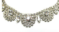 Vintage 1950s Exquisite Mid-Century Clear Diamante Glamour Necklace - Close Up - Thumbnail