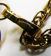 Lovely 1940s Mid-Century Red Diamante Gold Tone Sterling Pendant - Mark - Thumbnail