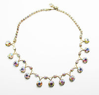1950s Mid-Century Iridescent Aurora Borealis Diamante Necklace