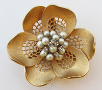 Vendome Vintage 1950s Mid Century Bold Floral Pin - Thumbnail