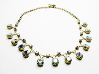 1950s Mid-Century Iridescent Aurora Borealis Diamante Necklace