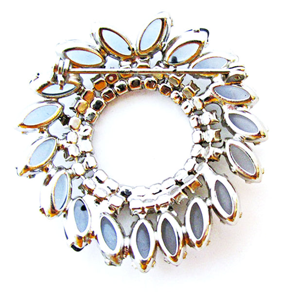 Vintage 1950s Jewelry Dazzling Mid-Century Sapphire Diamante Pin - Back