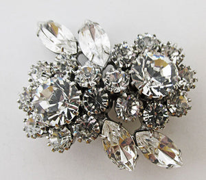 Vintage Mid Century 1950s Eye-Catching Rhinestone Floral Bouquet Pin