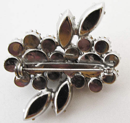 Vintage Mid Century 1950s Eye-Catching Rhinestone Floral Bouquet Pin