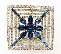 Kramer N.Y. Vintage Exceptional 1950s Sapphire Geometric Pin - Thumbnail