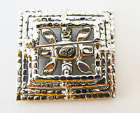 Kramer N.Y. Vintage Exceptional 1950s Sapphire Geometric Pin - Thumbnail