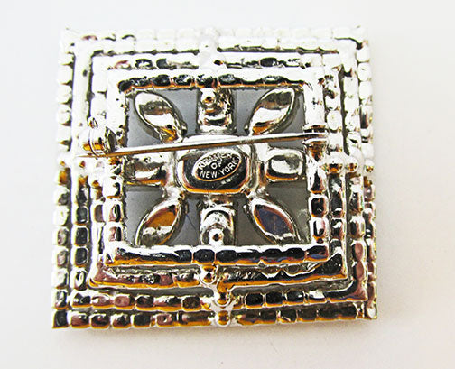 Kramer N.Y. Vintage Exceptional 1950s Sapphire Geometric Pin