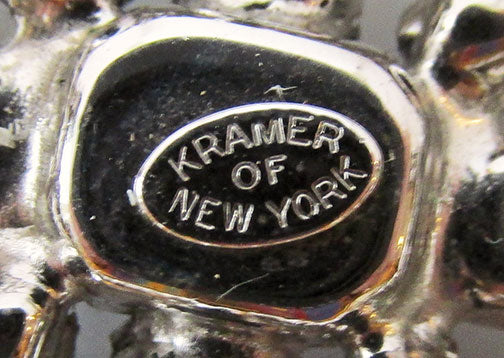 Kramer N.Y. Vintage Exceptional 1950s Sapphire Geometric Pin