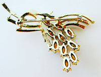11 W 30 St (Dodds) Rare Mid-Century Diamante Floral Pin - Thumbnail