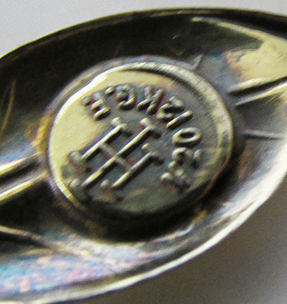 Harry Iskin 1940 Vintage Jewelry Gold Filled Diamante Floral Spray Pin - Signature