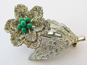 Vintage Delicate 1930s Retro Floral Trembler Pin