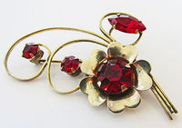 Truart Sterling Vintage 1940s Beautiful Retro Floral Bouquet Pin - Thumbnail