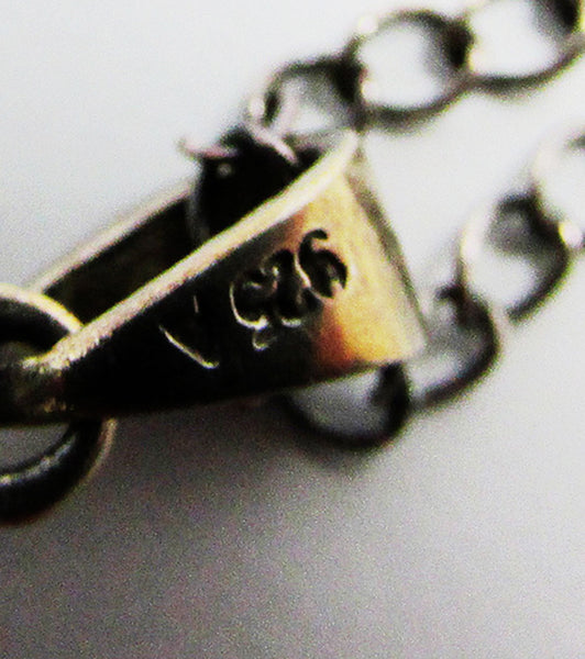 Vintage 1970s Jewelry Sterling Silver Marcasite Pendant Necklace - Sterling Mark