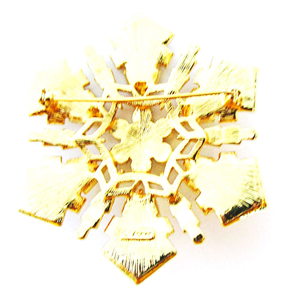 Monet 1970s Designer Vintage Jewelry Dazzling Diamante Snowflake Pin - Back