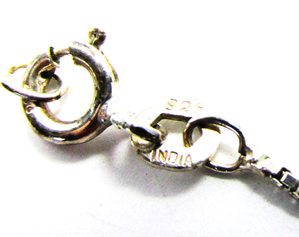 Vintage 1980s Contemporary Style Gemstone and Sterling Floral Pendant - Sterling Mark
