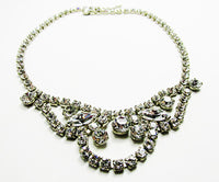 Vintage 1950s Jewelry - Dazzling Mid-Century Clear Diamante Necklace - Front - Thumbnail