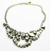 Vintage 1950s Jewelry - Dazzling Mid-Century Clear Diamante Necklace - Back - Thumbnail