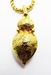 Vintage 1980s Desirable Contemporary Style Diamante Pendant Necklace - Close Up, Back - Thumbnail