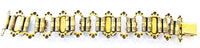1940s Vintage Jewelry Lovely Emerald Diamante and Pearl Link Bracelet