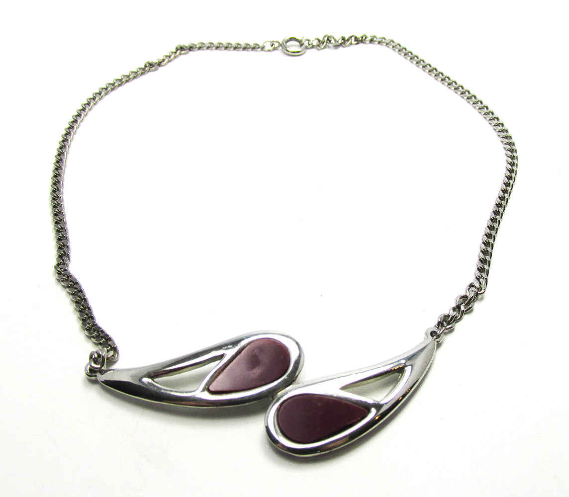 Stylish 1960s Vintage Mid-Century Contemporary Style Necklace - Front
