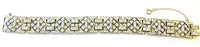 Vintage Jewelry Stunning 1930s Art Deco Diamante Link Bracelet - Front - Thumbnail