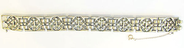 Vintage Jewelry Stunning 1930s Art Deco Diamante Link Bracelet - Back