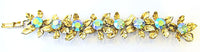 Juliana Vintage Jewelry Iridescent AB Diamante Floral Link Bracelet - Thumbnail