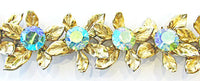 Juliana Vintage Jewelry Iridescent AB Diamante Floral Link Bracelet - Close Up - Thumbnail