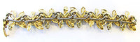 Juliana Vintage Jewelry Iridescent AB Diamante Floral Link Bracelet - Back - Thumbnail