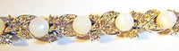 Lisner Vintage Jewelry 1950s Mid-Century Diamante Moonstone Bracelet - Close Up - Thumbnail