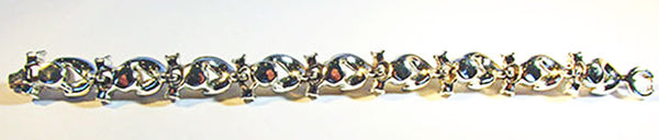 Lisner Vintage Jewelry 1950s Mid-Century Diamante Moonstone Bracelet - Back