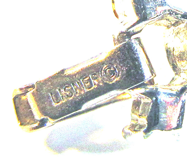 Lisner Vintage Jewelry 1950s Mid-Century Diamante Moonstone Bracelet - Signature