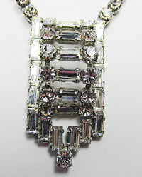 Vintage Mid Century 1950s Striking Rhinestone Geometric Necklace - Thumbnail