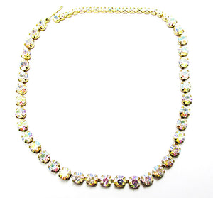 Vintage 1950 Jewelry Striking Mid-Century Minimalist Diamante Necklace - Front